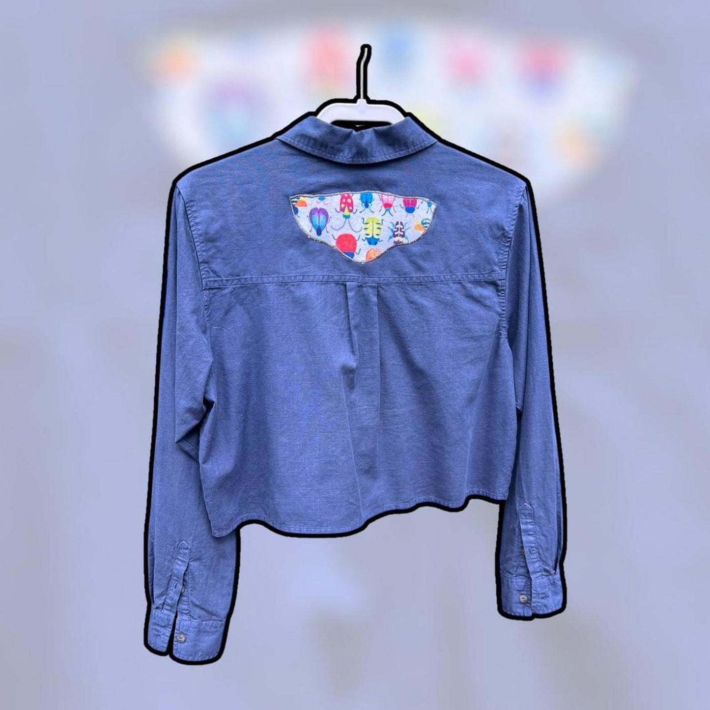 💙 Upcycled Blue Beetle Crop Top 💙