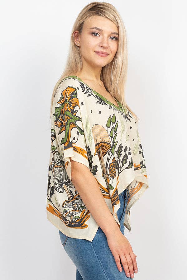 Mushroom Scarf Top: Sage