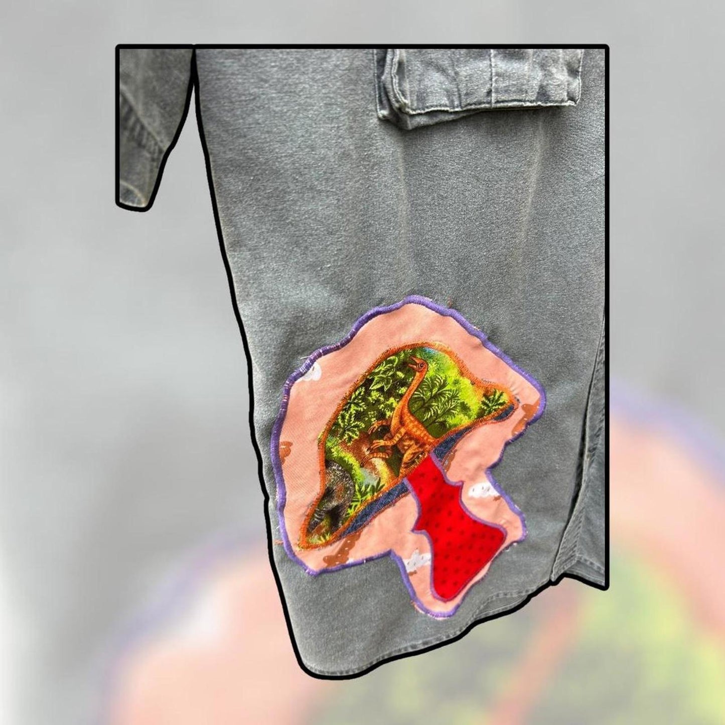 🍄 Upcycled Redhead Vintage Denim Mushroom Shirt 🍄