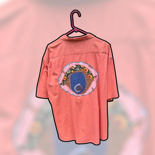 👁️‍🗨️ Upcycled Wrangler Psychedelic Eyeball Shirt 👁️‍🗨️