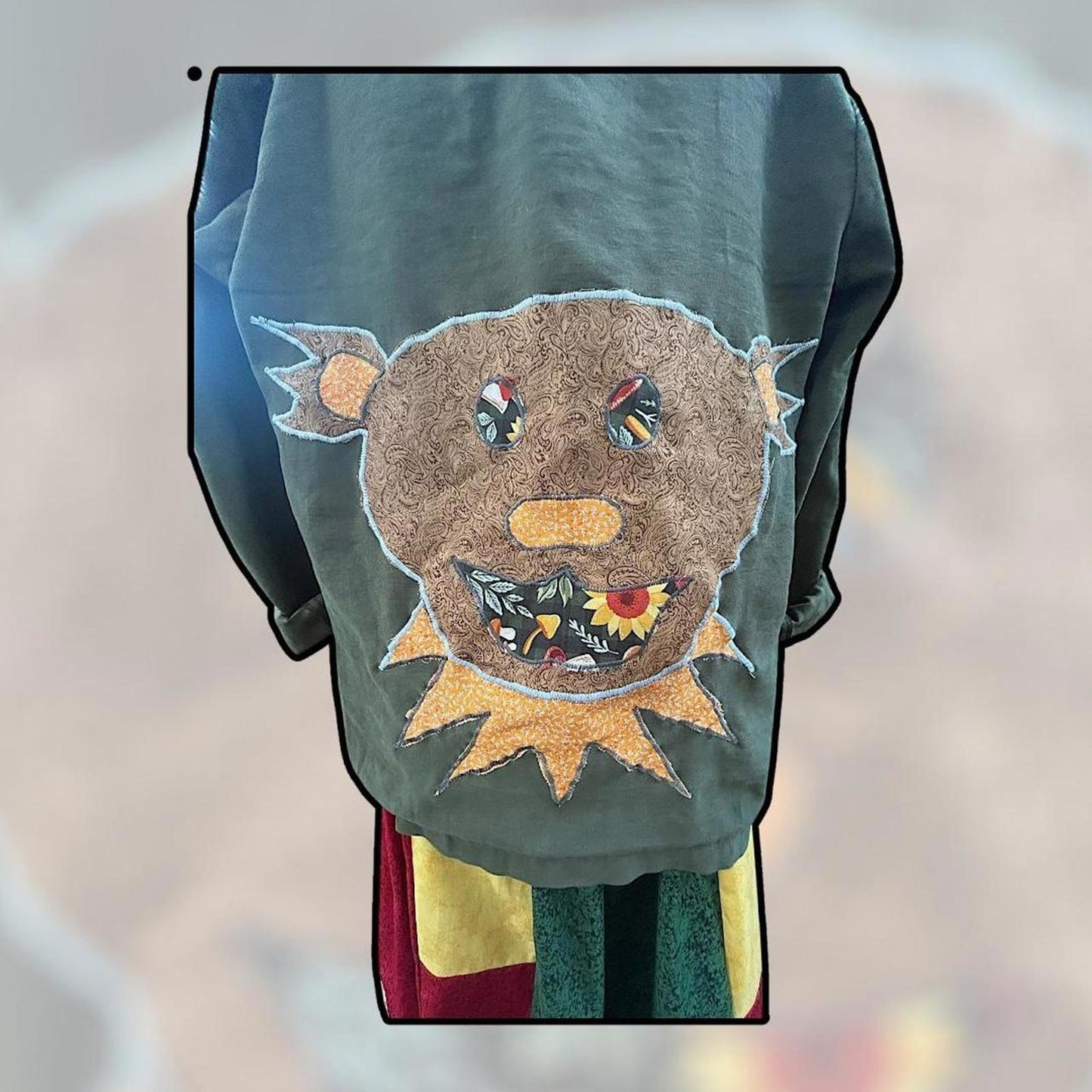 🌀 Upcycled Folk Art Jacket ❤️ Dancing Bear Edition 🌀