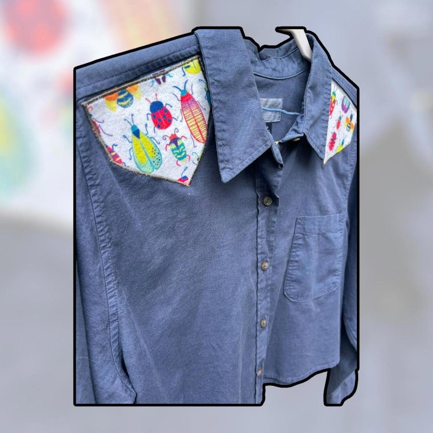 💙 Upcycled Blue Beetle Crop Top 💙