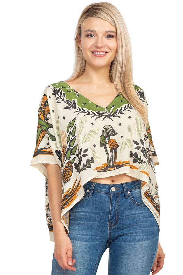 Mushroom Scarf Top: Sage