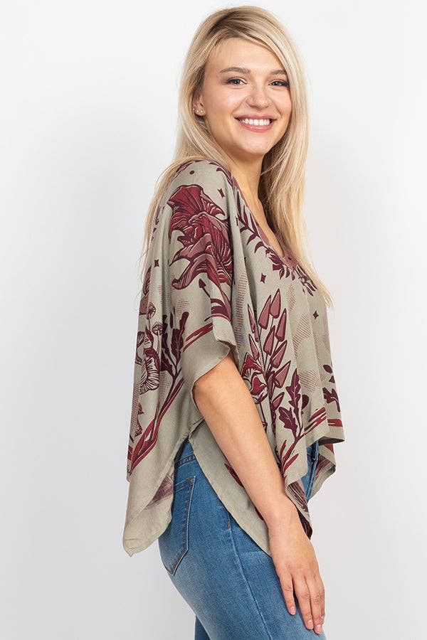 Mushroom Scarf Top: Sage