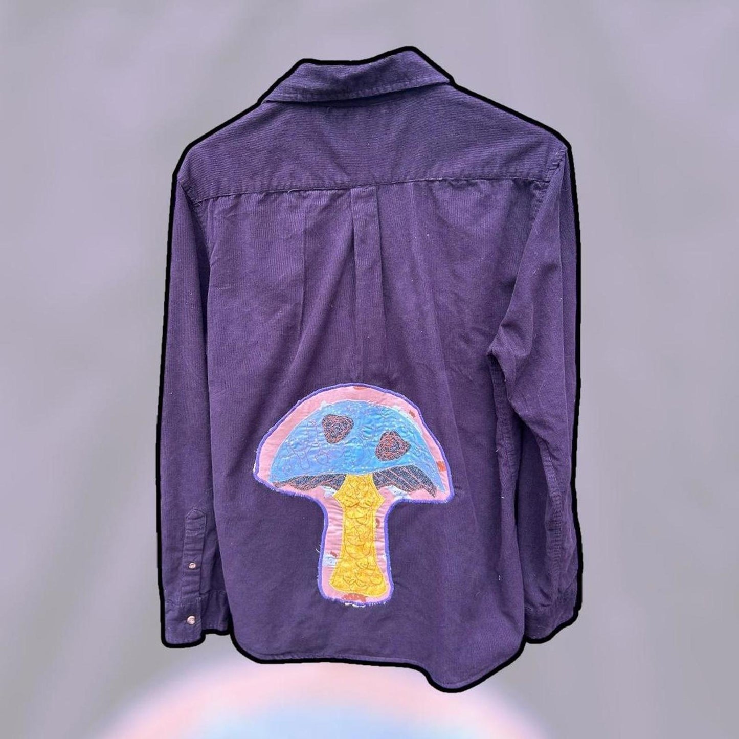 🍄 Upcycled Sunrise Kingdom Mushroom Corduroy Shirt 🍄