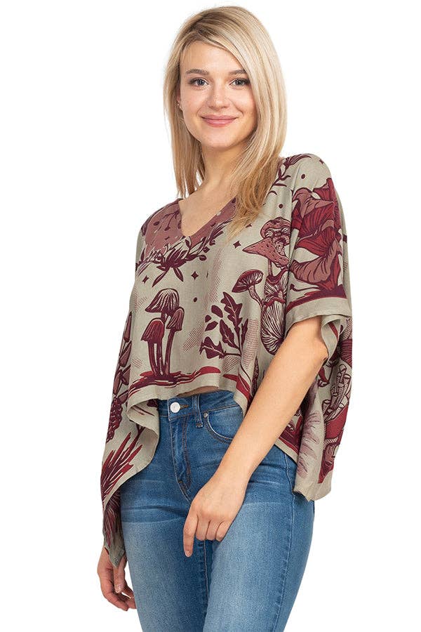 Mushroom Scarf Top: Sage